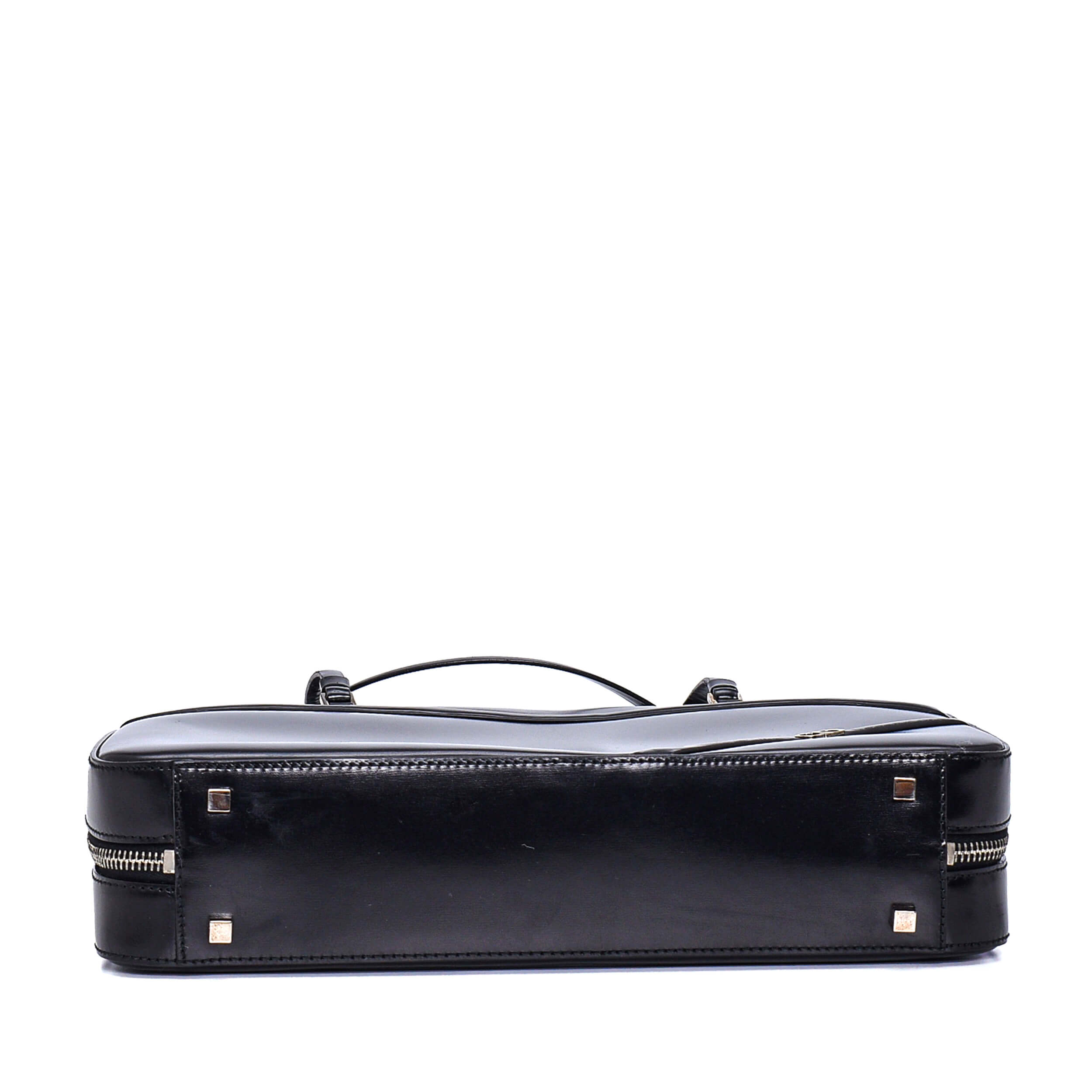 Christian Dior - Black Box Shiny Leather Top Handle Bag